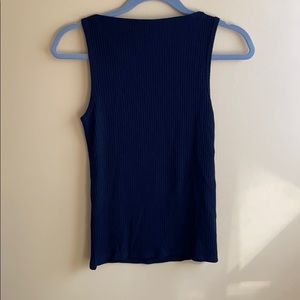 NWT J. Crew Classic Black Ribbed Sleeveless Top